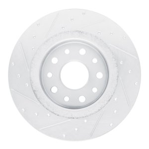 Jeep Grand Cherokee Brake Rotor (1) - Rear Right - R1 Concepts - Drilled & Slotted - Silver - `22-`25